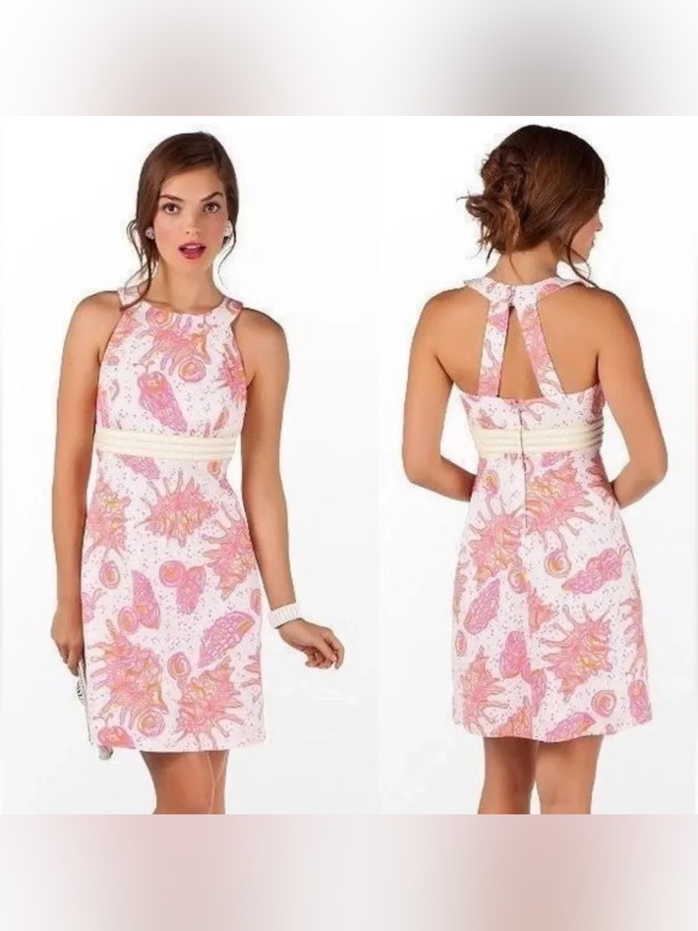 Lilly Pulitzer Pink & White Paisley Halter Mini Dress